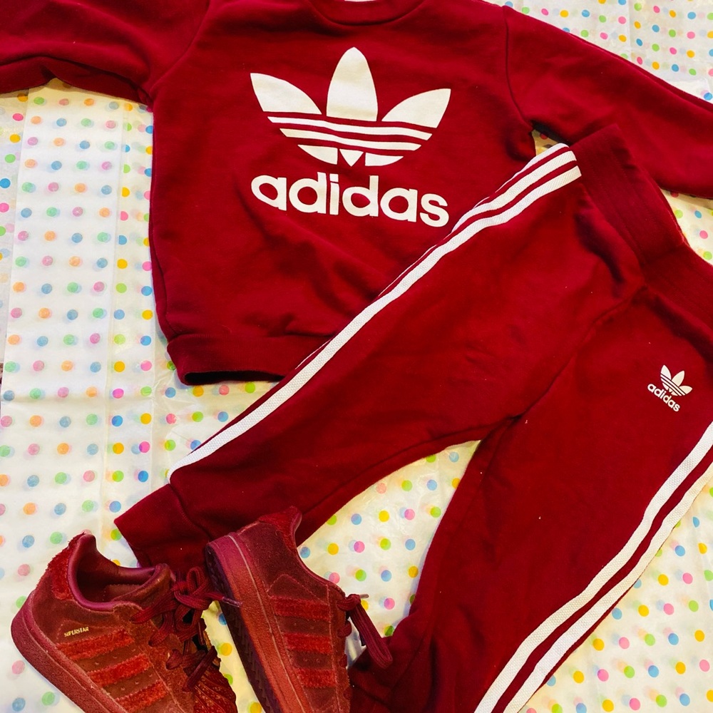 Burgundy Adidas Sweatsuit